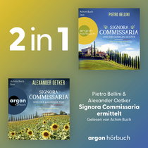 Hörbuchcover von Signora Commissaria ermittelt: Die dunklen Geister & Der lachende Tod von Pietro Bellini, Alexander Oetker, wird gesprochen von Achim Buch