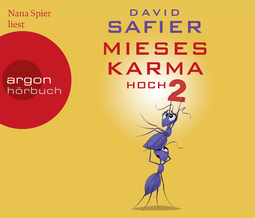 Hörbuchcover von Mieses Karma hoch 2 von David Safier, wird gesprochen von Nana Spier