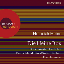 Hörbuchcover von Die Heine Box (Die schönsten Gedichte / Deutschland. Ein Wintermärchen / Die Harzreise) von Heinrich Heine, wird gesprochen von Katharina Thalbach, Jan Josef Liefers, Alexander Khuon