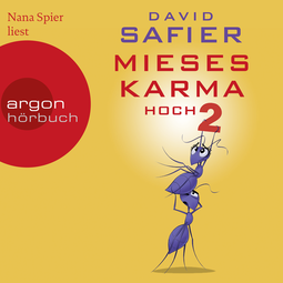 Hörbuchcover von Mieses Karma hoch 2 von David Safier, wird gesprochen von Nana Spier