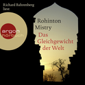 Hörbuchcover von Das Gleichgewicht der Welt von Rohinton Mistry, wird gesprochen von Richard Barenberg