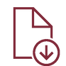 Icon eines Dokuments das heruntergeladen wird 