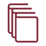 Icon drei hintereinander stehenden Bücher