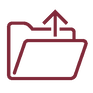 Icon eines Ordners aus dem ein Pfeil nach oben zeigt