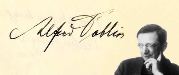 Herobanner des Schriftstellers Alfred Döblin
