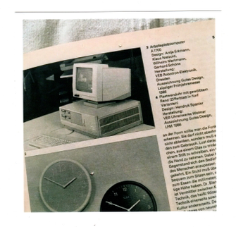 Foto von der Zeitschrift "Für Dich", in der ein alter Computer abgedruckt ist 