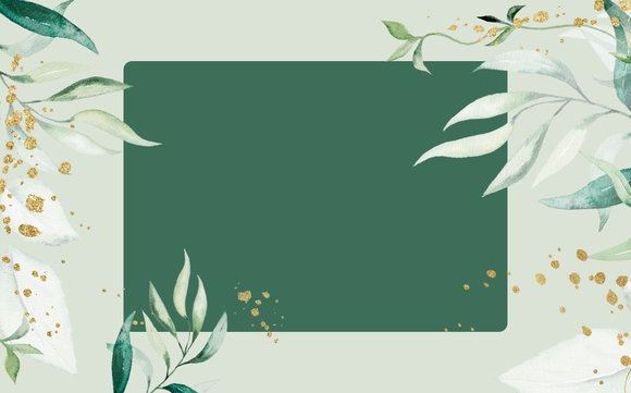 Zarte Blumenillustrationen auf hell- und dunkelgrünem Hintergrund zum Thema Buchgeschenke zur Hochzeit