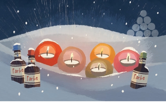 Illustration, die ein DIY mit Eis-Teelichtern veranschaulicht