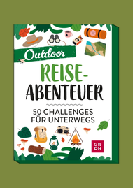 Cover vom Kartenset "Reiseabenteuer Outdoor" auf grünem Hintergrund