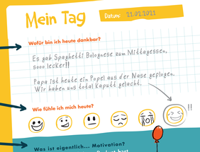 Einblick ins 6-Minuten-Tagebuch für Kinder