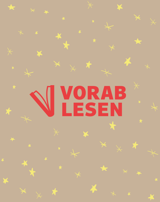 Das Logo von "vorablesen" auf Sternenhintergrund