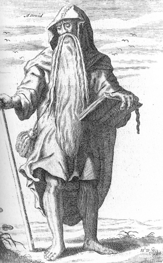 A druid, illustration from Britannia Antiqua Illustrata (1676).