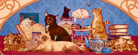 Fünf Fantasybücher mit Katzen