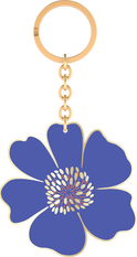 Produktbild von Bunte Blumengrüße Emaille-Schlüsselanhänger Blüte royalblau