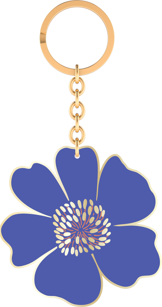 Produktbild von Bunte Blumengrüße Emaille-Schlüsselanhänger Blüte royalblau