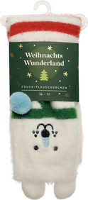 Produktbild von Weihnachtswunderland, Couch-Flauschsocken, Eisbär, Größe 36-41