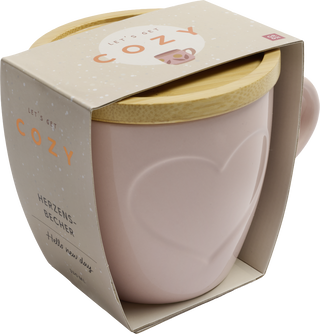 Produktbild von COZY Tasse mit Bambusdeckel (rosa)