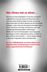 Zusatzmaterial 9783426308417 U4 von Der Klang des Bösen: Auris. Nach einer Idee von Sebastian Fitzek von Vincent Kliesch