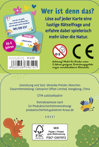 Zusatzmaterial 4260308346101 U4 von 25 lustige Naturrätsel für Kinder von Susanne Lieb