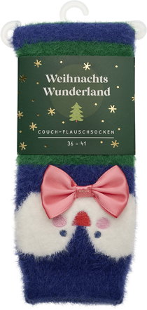 Produktbild von Weihnachtswunderland, Couch-Flauschsocken, Pinguin, Größe 36-41