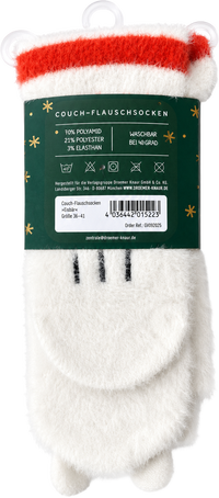 Zusatzmaterial 4036442015223 U4 von Weihnachtswunderland, Couch-Flauschsocken, Eisbär, Größe 36-41