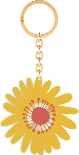 Produktbild von Bunte Blumengrüße Emaille-Schlüsselanhänger Blüte gelb
