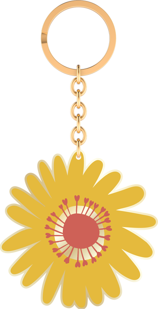 Produktbild von Bunte Blumengrüße Emaille-Schlüsselanhänger Blüte gelb