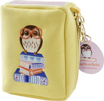 Produktbild von Buchverliebt Besticktes Täschchen, Büchereule