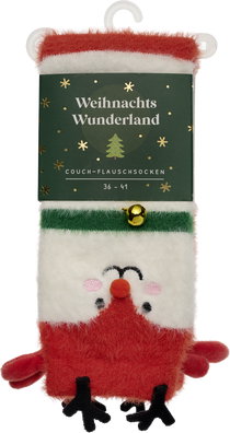Produktbild von Weihnachtswunderland, Couch-Flauschsocken, Rentier, Größe 36-41