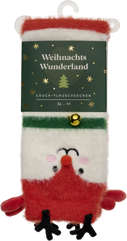 Produktbild von Weihnachtswunderland, Couch-Flauschsocken, Rentier, Größe 36-41