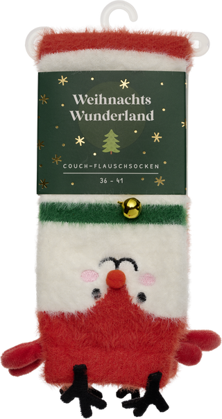 Produktbild von Weihnachtswunderland, Couch-Flauschsocken, Rentier, Größe 36-41