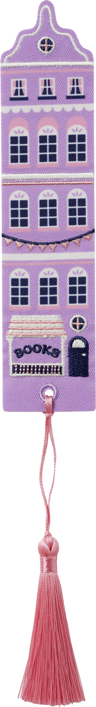 Produktbild von Buchverliebt Lesezeichen bestickt "Bookshop"