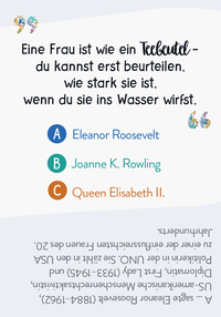 Zusatzmaterial PA 978 3 8485 0023 9 innen 02 von Wer hat's gesagt?! 99 Weisheiten kluger, mutiger und starker Frauen: Zitate-Quiz