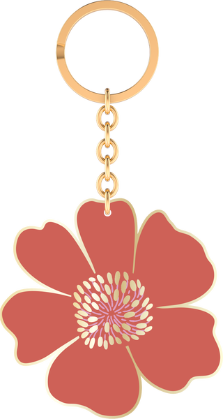 Produktbild von Bunte Blumengrüße Emaille-Schlüsselanhänger Blume rosa