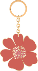 Produktbild von Bunte Blumengrüße Emaille-Schlüsselanhänger Blume rosa