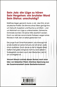 Zusatzmaterial 9783426307182 U4 von Auris: Thriller. Nach einer Idee von Sebastian Fitzek von Vincent Kliesch