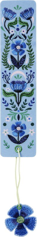 Produktbild von Buchverliebt Lesezeichen bestickt "Blumenliebe blau"