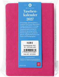 Zusatzmaterial 4036442015384 U4 von Taschenkalender A6 2027: Blütenmotiv, bestickt, pink