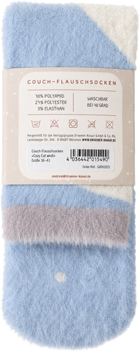 Zusatzmaterial 4036442015490 U4 von COZY Couch-Flauschsocken "Cozy Cat", weiß, Größe 36-41