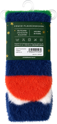 Zusatzmaterial 4036442015230 U4 von Weihnachtswunderland, Couch-Flauschsocken, Pinguin, Größe 36-41