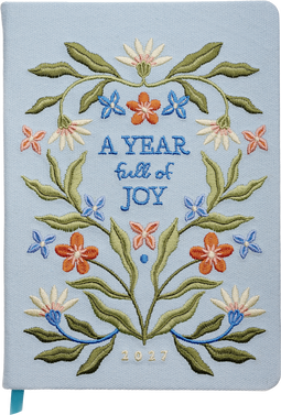 Produktbild von Taschenkalender A5 2027: A Year full of Joy, bestickt, hellblau