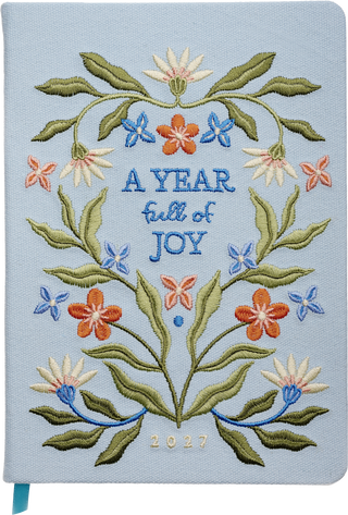 Produktbild von Taschenkalender A5 2027: A Year full of Joy, bestickt, hellblau