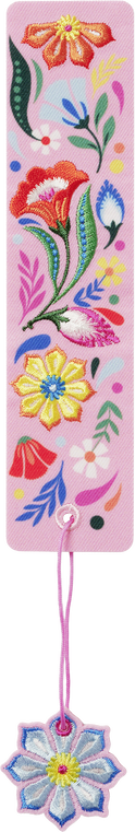 Produktbild von Buchverliebt Lesezeichen bestickt "Blumenliebe rosa"