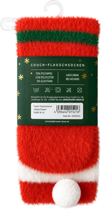Zusatzmaterial 4036442015216 U4 von Weihnachtswunderland, Couch-Flauschsocken, Santa Claus, Größe 36-41