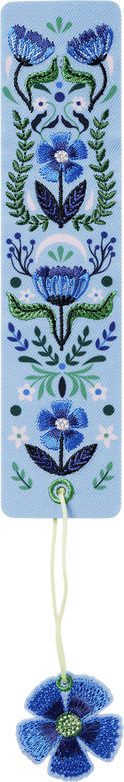 Produktbild von Buchverliebt Lesezeichen bestickt "Blumenliebe blau"