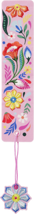 Produktbild von Buchverliebt Lesezeichen bestickt "Blumenliebe rosa"