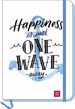 Produktbild von Notizbuch Happiness is just one wave away