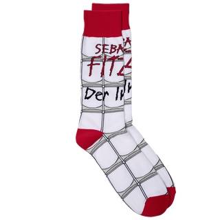 Buchcover von Sebastian Fitzek-Socken "Der Insasse" Größe 41-46