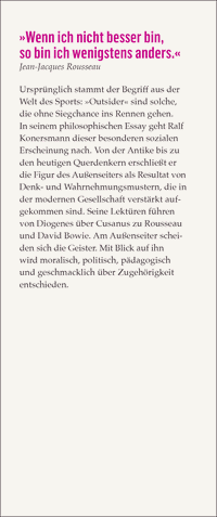 Zusatzmaterial KL 978 3 10 397629 8 vorne von Außenseiter: Ein Essay von Ralf Konersmann