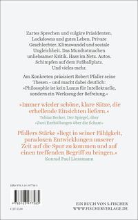 Zusatzmaterial 9783103977585 U4 von Klare Striche zu wunden Punkten von Robert Pfaller